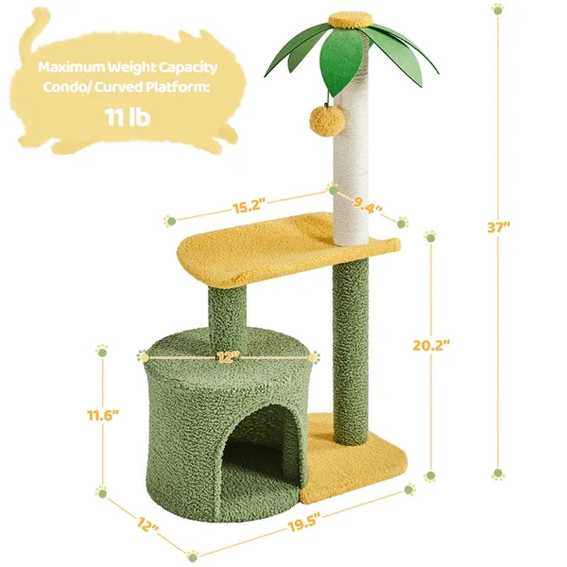 37-Inch Small Cat Tree Tower Kitten Tree for Cats/Kittens