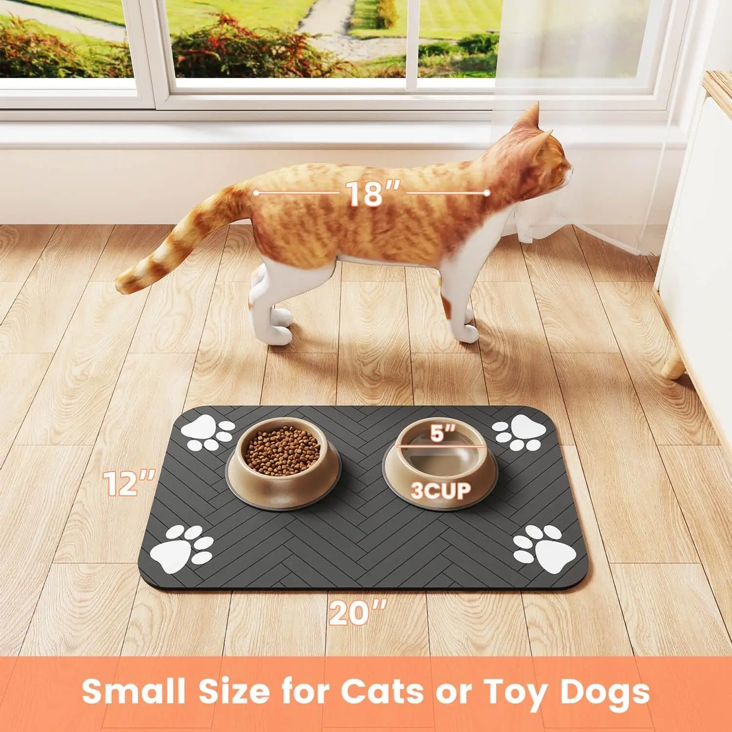Waterproof Pet Feeding Mat – Protects Floors from Spills