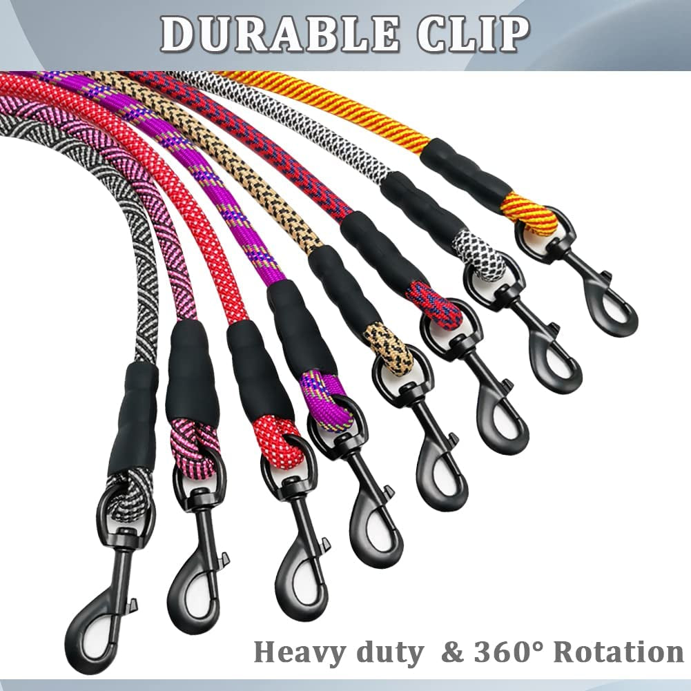 6FT Heavy Duty Rope Dog Leash – Durable Nylon Pet Lead with Soft Padded Handle, 1/2'' Thick, for Medium & Large Dogs (Orange)