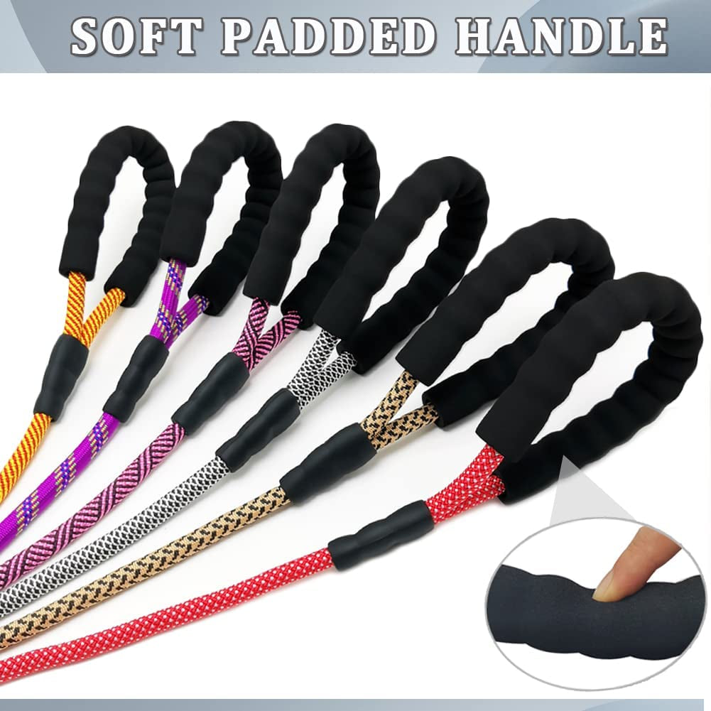 6FT Heavy Duty Rope Dog Leash – Durable Nylon Pet Lead with Soft Padded Handle, 1/2'' Thick, for Medium & Large Dogs (Orange)