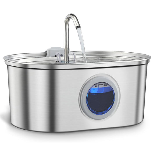 Premium Stainless Steel Pet Water Fountain – 3.2L, Rechargeable, Motion Sensor, Quiet & Easy to Clean