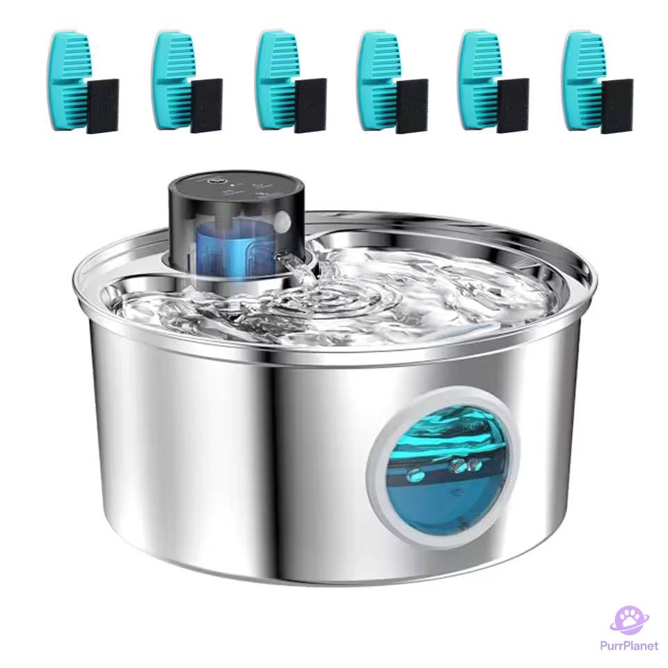 Premium Stainless Steel Pet Water Fountain – 3.2L, Rechargeable, Motion Sensor, Quiet & Easy to Clean