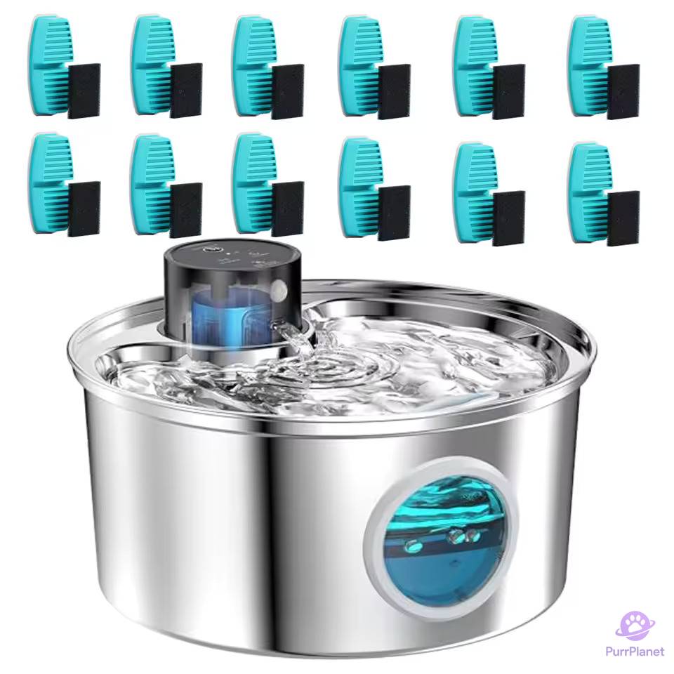 Premium Stainless Steel Pet Water Fountain – 3.2L, Rechargeable, Motion Sensor, Quiet & Easy to Clean