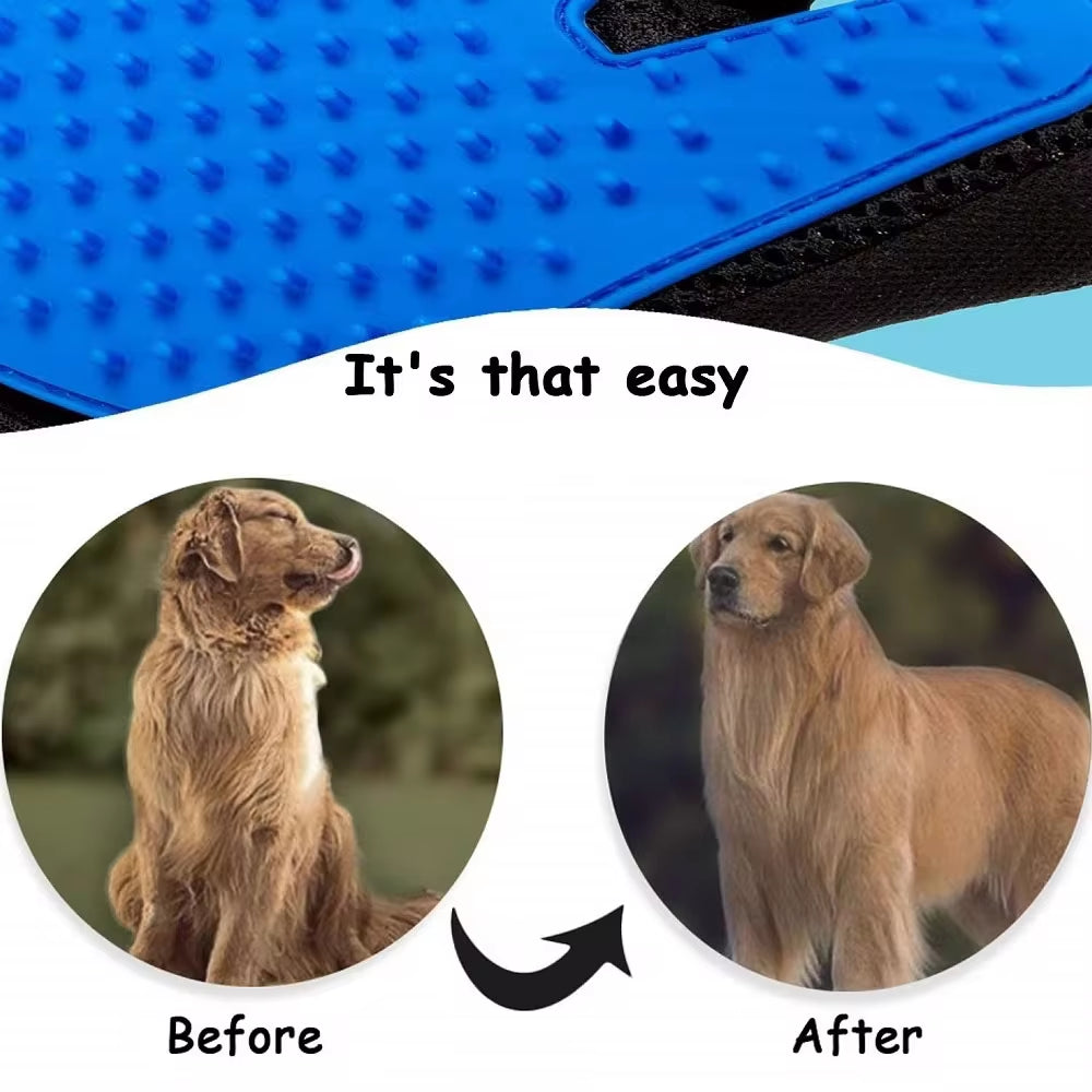 Silicone Pet Grooming Glove & Bath Brush – Gentle Massage Comb for Cats & Dogs, Hair Removal & Bathing Supplies
