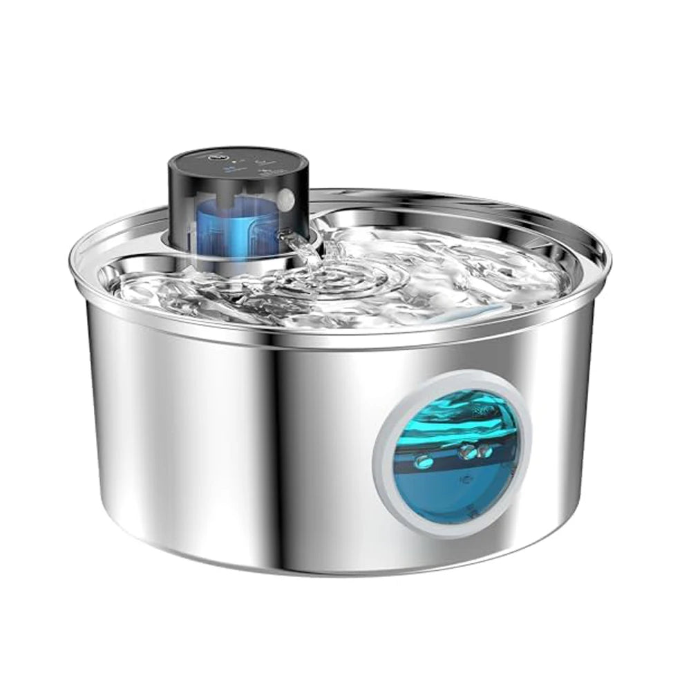 Premium Stainless Steel Pet Water Fountain – 3.2L, Rechargeable, Motion Sensor, Quiet & Easy to Clean