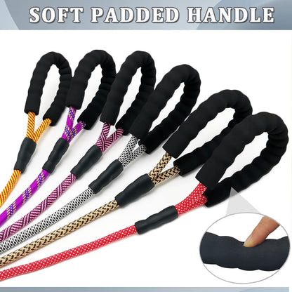 6FT Heavy Duty Rope Dog Leash – Durable Nylon Pet Lead with Soft Padded Handle, 1/2'' Thick, for Medium & Large Dogs (Orange)